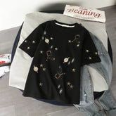 Constellation Loose Embroidery T-shirt